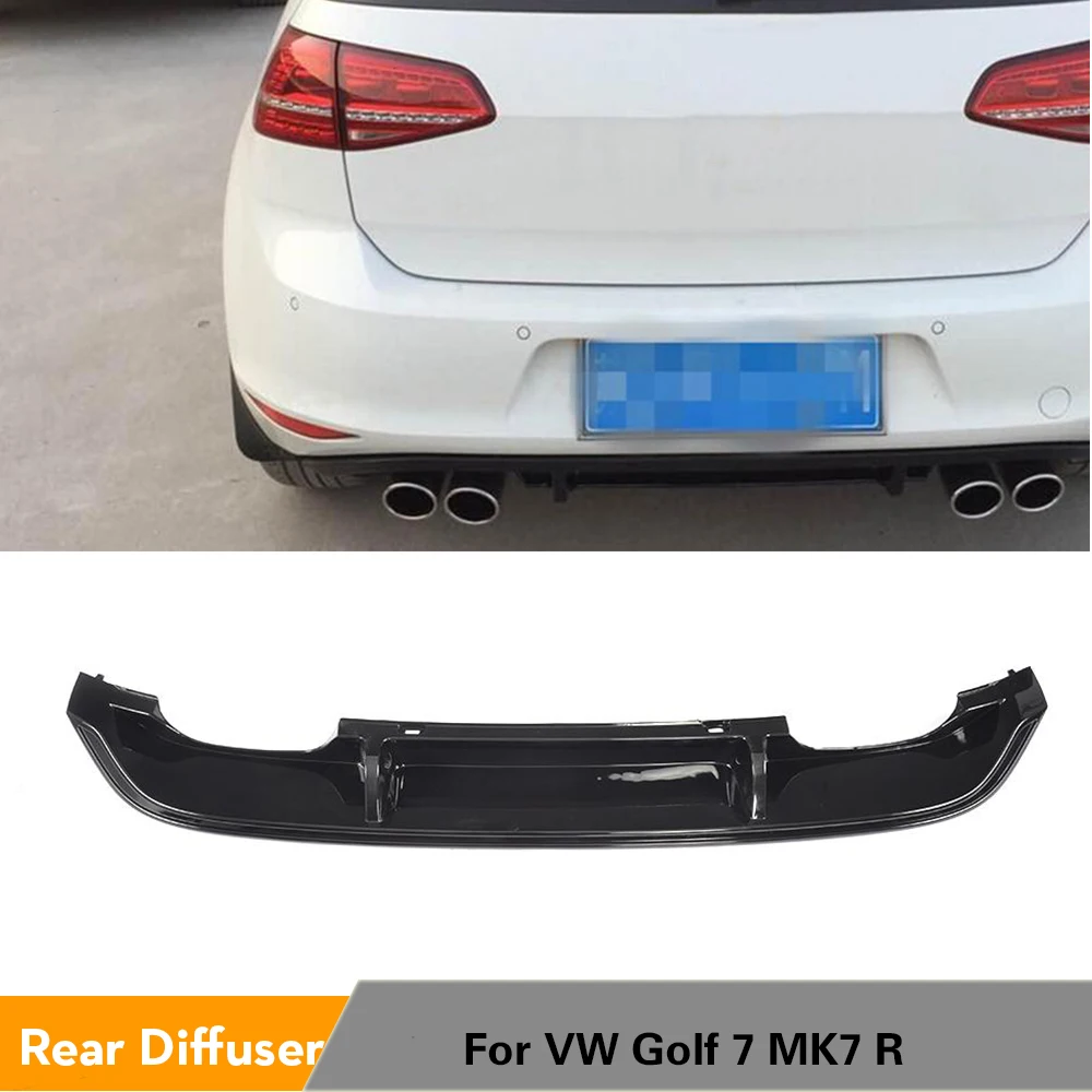 ПП задний бампер диффузор спойлер для Volkswagen VW Golf 7 VII MK7 R Бампер- глянцевый черный окрашенный