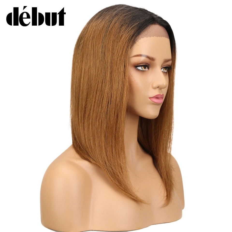 Дебютный кружевной части человеческих волос парики для черных женщин бразильские pelucas mujer cabello humano причёска Боб с прямыми волосами Парики