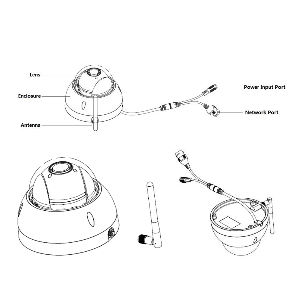 Оригинальная ip камера Dahua PTZ Starlight Wi Fi DH SD22204UE GN W HD 2MP 4X 2 7 11 мм Zoom Dome WDR ICR DNR IVS IP66