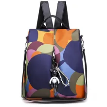 Рюкзак женский стиль корейский стиль большой емкости Противоугонный двойного назначения Рюкзак Женский Оксфорд ткань Универсальный Casu