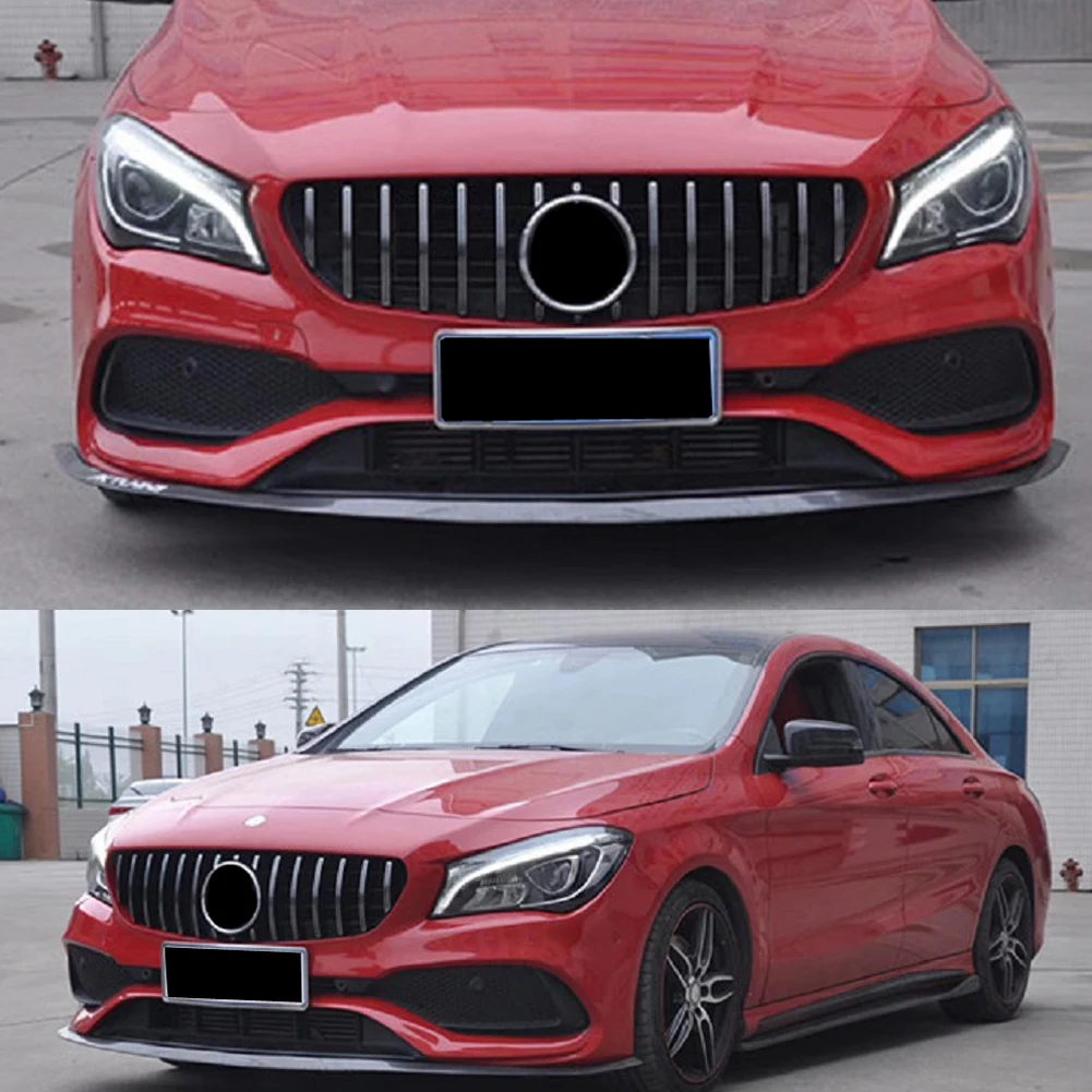 Передняя гоночная заготовка бампер решетка крышка для Mercedes Benz W117 CLA Класс GTR Черный Серебряный