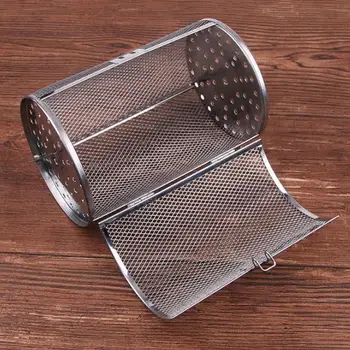 

20x11cm BBQ Barbecue Peanut Popcorn Cylinder Mesh Stainless Steel Round Drum Kitchen Tool Fit For Oven Free Shipping
