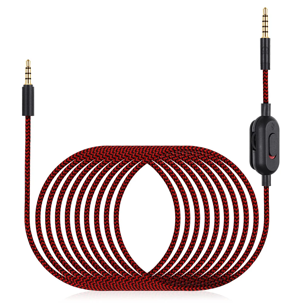 2.0M Braided Replacement Cable Extension Cord Wire for Logitech G433 G233 G Pro X Gaming Headset With Mute Volume Control Clip |