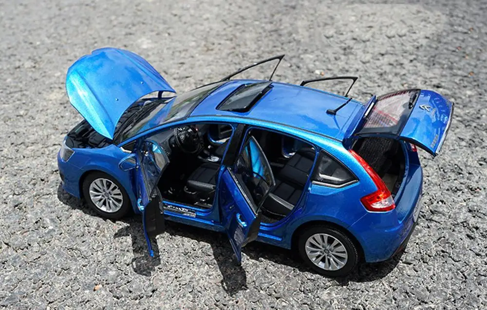 1/18 весы Citroen C-Quatre 2012 Синий литой автомобиль модельные игрушки, коллекционные подарки