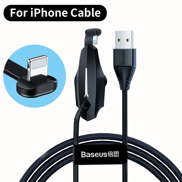 Кабель usb type-C Baseus для iPhone XR XS, USB кабель, локоть, светильник для быстрой зарядки, кабель type-C для samsung S10 S9, кабель для зарядки и передачи данных - Цвет: for iPhone USB Cable