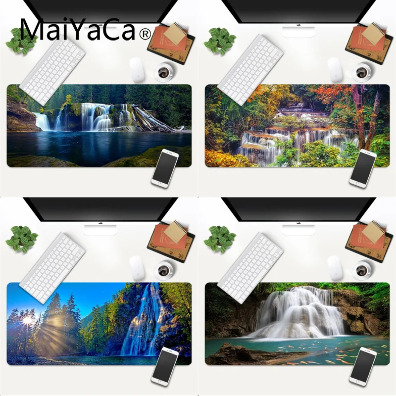 

Vintage Cool Falls Landscape Anti-Slip Durable Rubber Computermats Gaming Mouse Pad Large Deak Mat 700x300mm