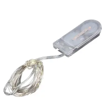 

4M 40 Leds CR2032 Button Battery Box Waterproof Silver Wire String Lights Lampes Fo Festival Decoration