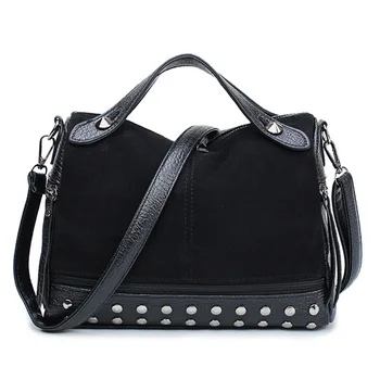 

Fashion Rivet Women bag Patchwork Color Imitation Leather shoulder bag croosbody bag trend casual multifunction handbag