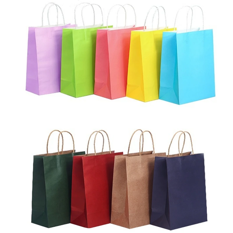 Профессиональный 40 шт Подарочный пакет из крафт-бумаги с ручкой 32x12x27 см свадебный подарок на день рождения