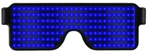 BLUE New Quick Flash Led Party Halloween Christmas Glasses USB charge Flashing Luminous Glasses Christmas Concert light Toys - Цвет линз: BLUE