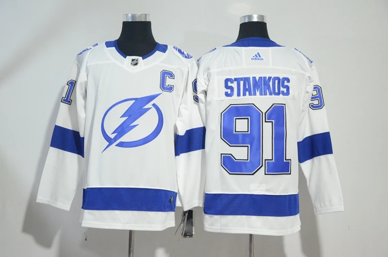 Синий Топ A+++ прошитая Tampa Bay Мужская футболка для взрослых 27 Ryan McDonagh 91 Steve Stamkos - Цвет: Синий