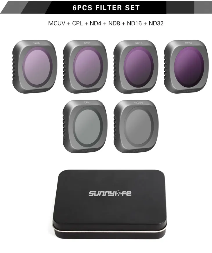 Фильтр объектива для DJI Mavic 2 Pro UV CPL ND4 ND8 ND16 ND32 для Mavic 2 Pro Drone Hasselblad Запчасти для камеры поляризационные наборы фильтров