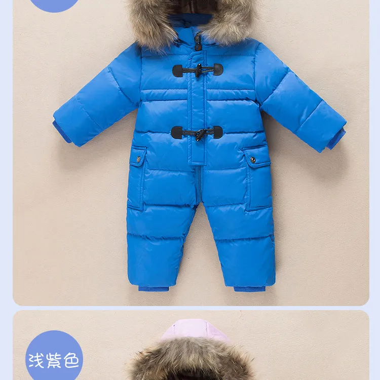 Комбинированный пуховик для младенцев детский ветрозащитный пуховый костюм зимняя одежда для девочек лыжный костюм для мальчиков Теплый костюм детские зимние комбинезоны, зима 90