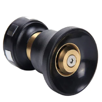 

Heavy Duty Brass Fireman Style Hose Nozzle - for All Standard Garden Hoses - Best High Pressure Sprayer to Clean Your Car or Giv