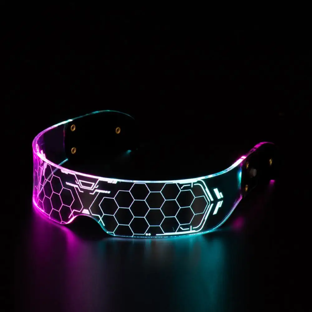 

Widely Applied Great Light Up LED Rave Glasses Honeycomb Lens Light Up Glasses Futuristic for Club