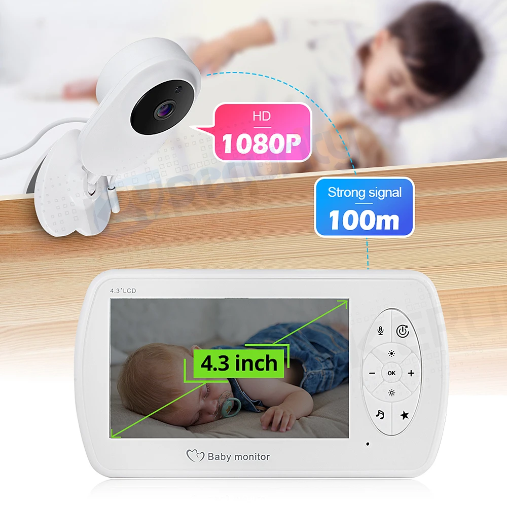 1080P HD WiFi Baby Monitor with Sound and Motion Detection, Indoor Home  Security Camera with Motion Tracking, Temperature Monitoring and Lullaby -  KENTFAITH