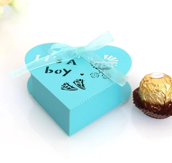 

50pc/lot Love Shape Candy Box Gift Box For Baby Shower Baptism Birthday First Communion Christening Party Supplies Guest Favors