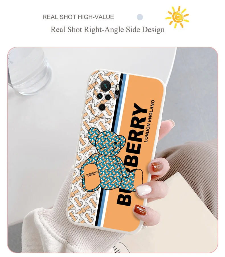 English Bear Case For Xiaomi Redmi Note 10 10S 9T 9 8 7 Pro Max Redmi 9 9A 9T K40 K30 K20 Pro Soft Liquid Silicone Phone Cover