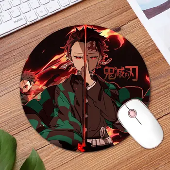 

Anime Demon Slayer Kimetsu no Yaiba Pattern Comfort Round Mause Mat Gaming Mousepad Computer Laptop Mouse Pad Table Mice Mat