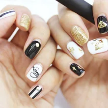 Импортные товары экспортный сорт Топ форма бренд 3D Маникюр цветок переводные наклейки на ногти клейкая бумага DTL25-36 золото