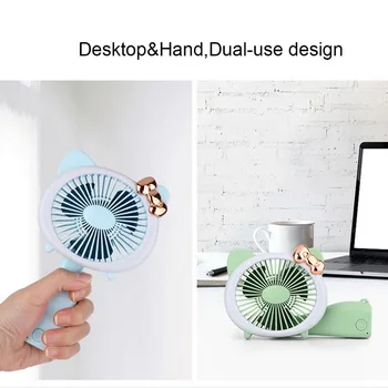 

2020 Fan Portable Handheld Fan 3 Speeds Quiet Rechargeable Fan with Night Light for Sports Traveling and Office