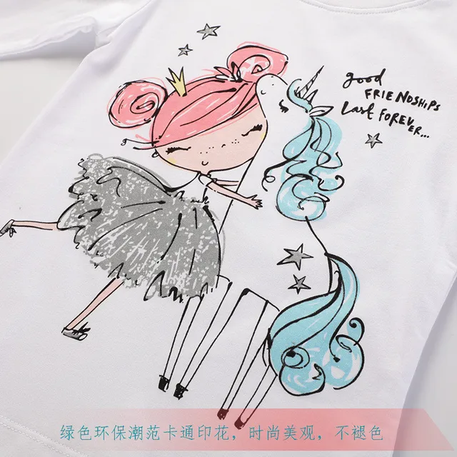 Jumping meters 2020 Unicorn Girls Long Sleeve T shirts 100% Cotton Tops Children Animals Clothing Autumn Spring T shirts Kids 3