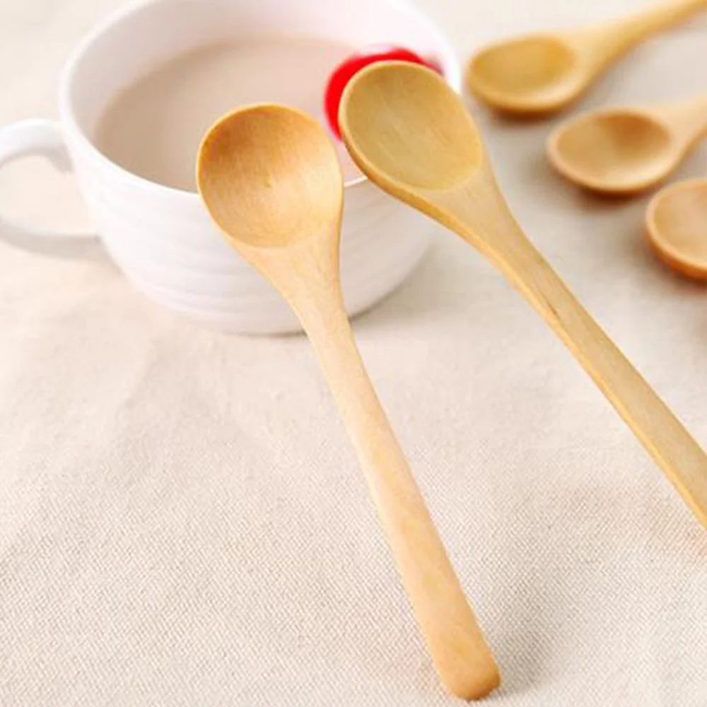 Mini Long Handle Coffee Wooden Tool Kitchen Scoop Salt Spoon Convenient 13cm Accessories Cookware Cooking Sugar Flavor Scoop