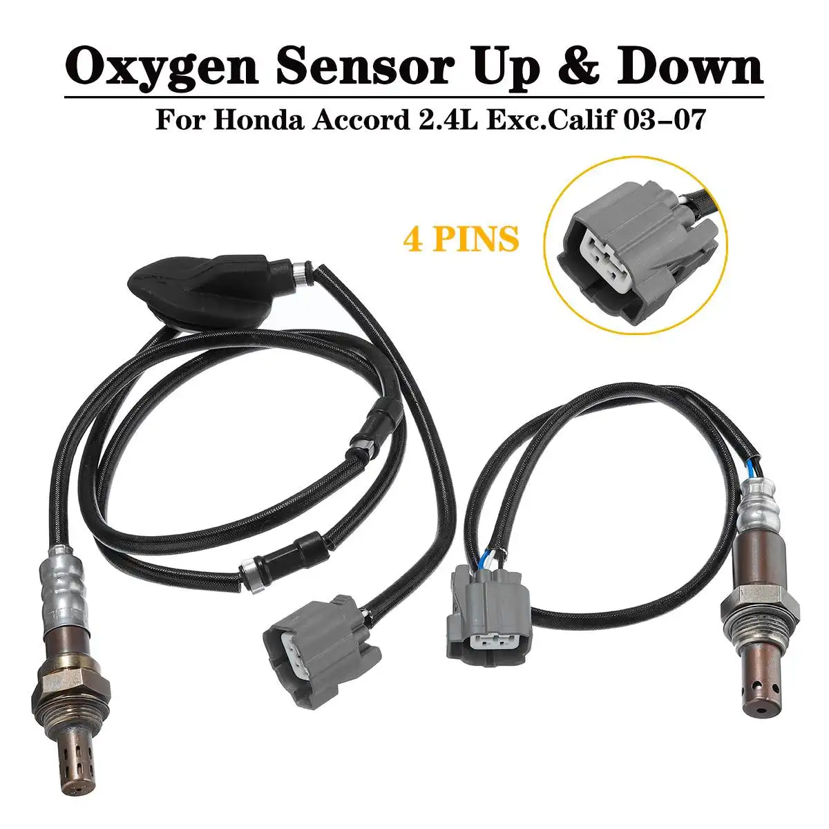 

2pcs Air Fuel Ratio Oxygen O2 Sensor Up & Down For Honda for Accord 2.4L Exc.Calif 2003 2004 2005 2006 2007