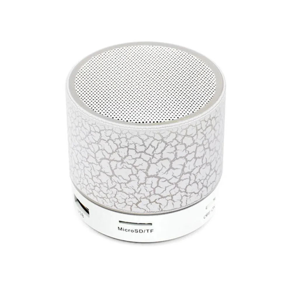 KISSCASE мини беспроводной портативный Bluetooth динамик s трещины светодиодный USB Радио FM MP3 стерео звук динамик для компьютера мобильного телефона - Цвет: Белый
