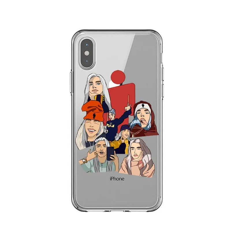 TPU Billie eilish rainbow blohsh, мягкий чехол для телефона с глазами океана, чехол для iPhone 11 Pro Max X 5 5S SE 6 6S Plus 7 8 Plus XS MAX XR - Цвет: TPU