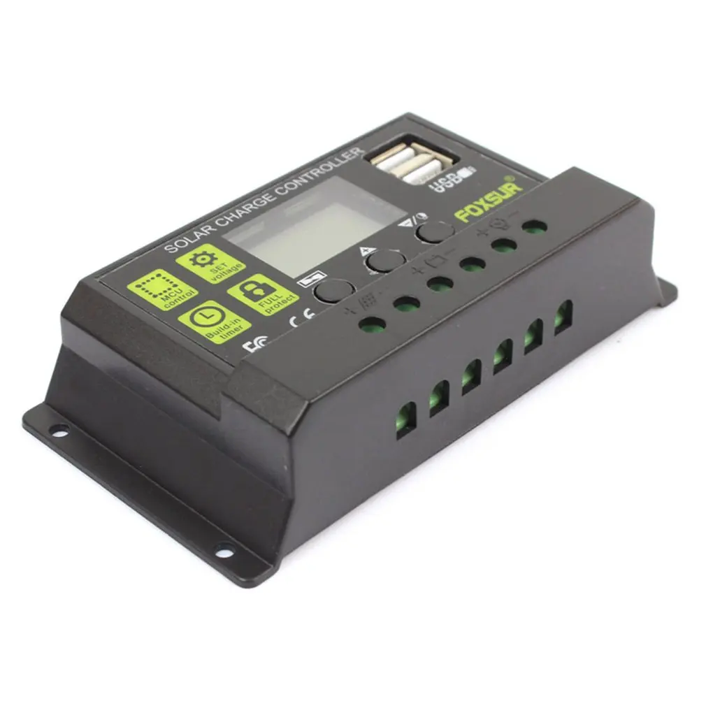 FOXSUR 20A автоматический Солнечный Контроллер заряда PWM контроллеры lcd Dual USB 5V Выход солнечная панель PV регулятор