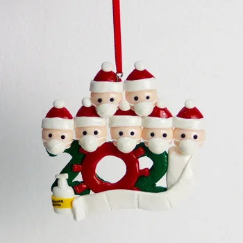 

2020 Quarantine Birthday Christmas Decoration for Home Personalized Hanging Ornament Social Distancing Party Santa Claus Pendant