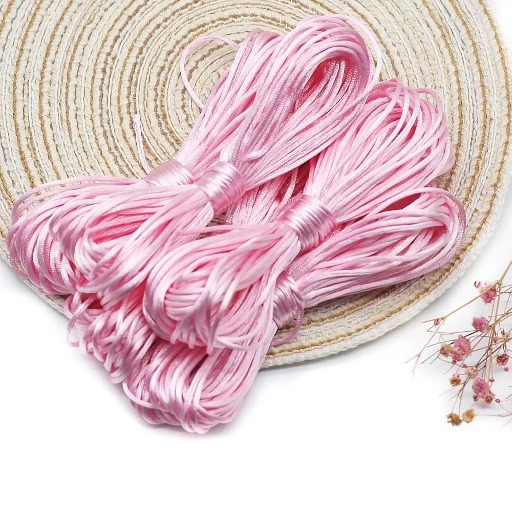 Cute-idea 10m/lot Colorful Nylon Cord 1.5mm  DIY Baby Teether Pacifier Clip Toy Accessories Bracelet Braided String Baby Goods 2