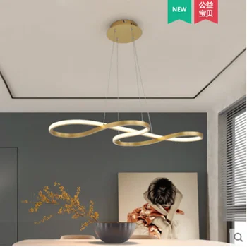Luces LED colgantes modernas y creativas para cocina, lámpara de cordón colgante de suspensión de sílice de aluminio para comedor, lámparas