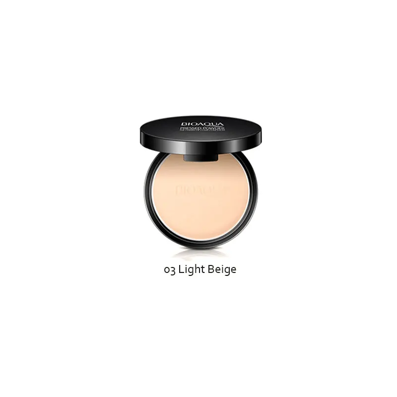Light Beige BIOAQUA основа для лица Минеральная прессованная пудра Макияж матовый консилер мягкий контроль масла Палетка для контурирования лица Косметика финишная пудра - Цвет: Light Beige