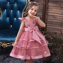Tiered Tutu Flower Girls Dresses Children Party Wedding Formal Dress For Girl Princess First Communion Costume New Arrival 2021
