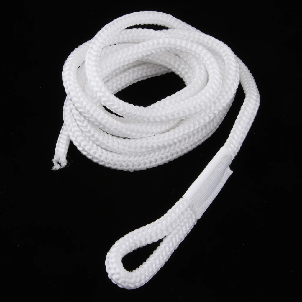 2 Pcs White Double Braid 1/4 INCH X 5 FT Boat BUMPER FENDER LINES Marine Docking Rope Fits G0 G1 Boat Fender Bumper