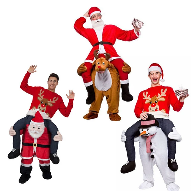 Santa Claus Novelty Ride on Me Costume Carry Back Funny Animal Horses Riding Pants Oktoberfest Halloween Party Cosplay Clothes 1