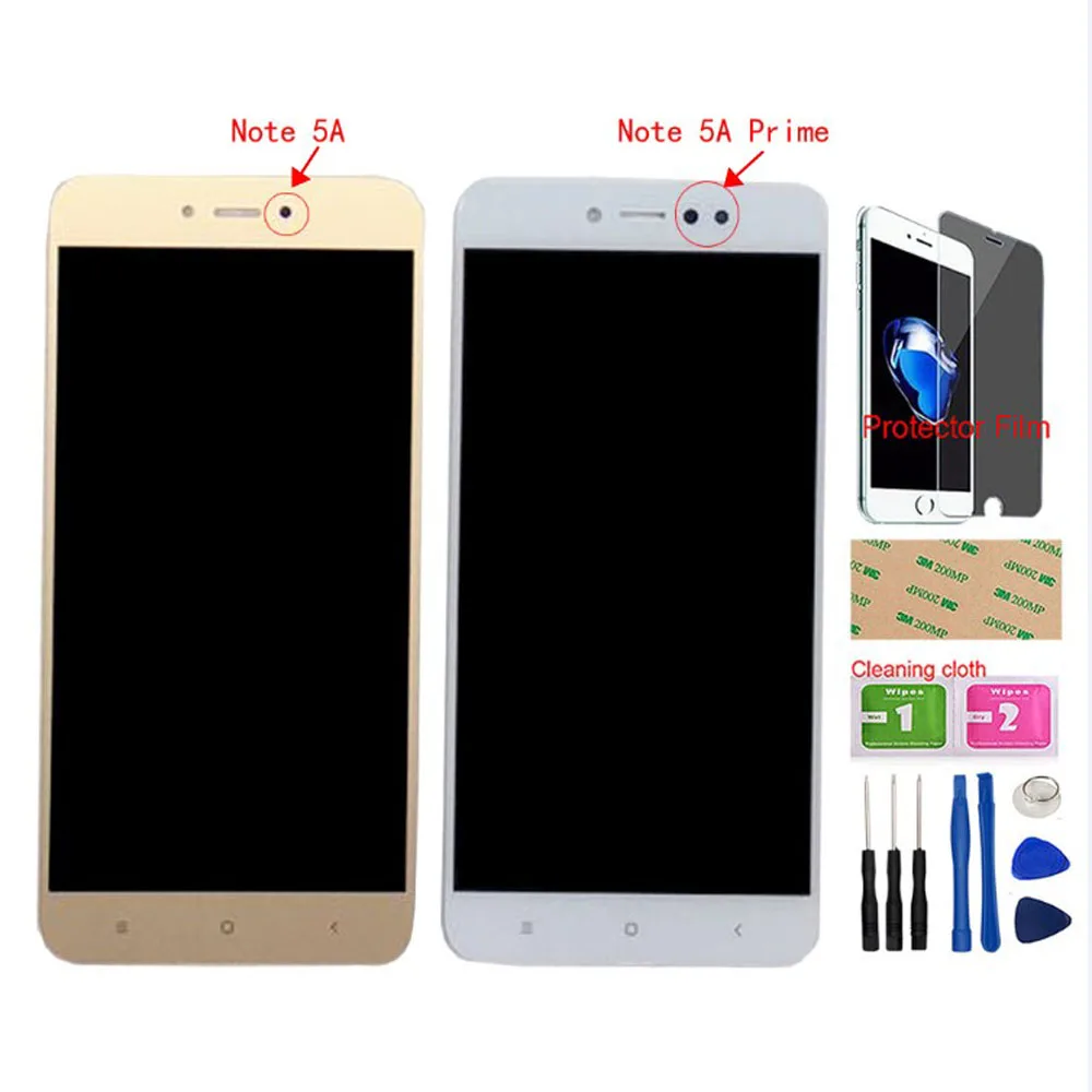 Дешево Сенсорный экран стекло + ЖК дисплей в сборе для Xiaomi Redmi Примечание 5A MDG6 Redmi Note 5A Prime MDG6S ЖК дисплей дигитайзер сенсор