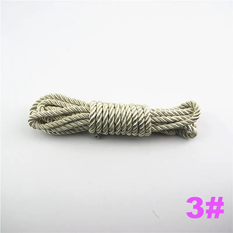 DIY Cord Jewelry findings 5 мм сплошной цвет 3 плетеный шнур нитки декоративные скрученные атласные полиэфирные шпагаты 5 м/шт. DS220 - Цвет: 3