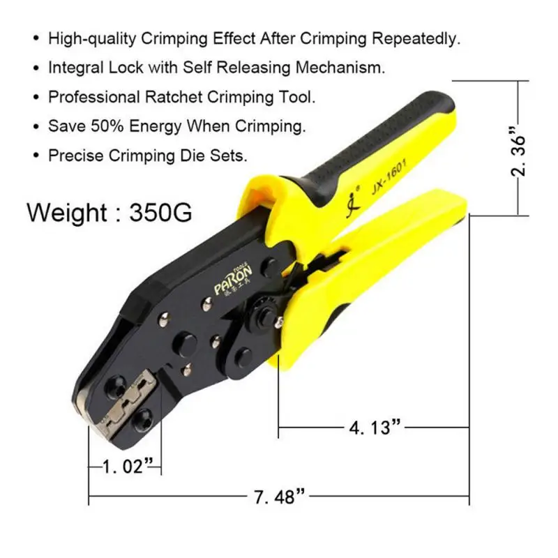 New Wire Crimpers Tool Engineering Wire Ratchet Crimping Pliers Terminalcan With Self Releasing Mechanism Tool JX-1601-08