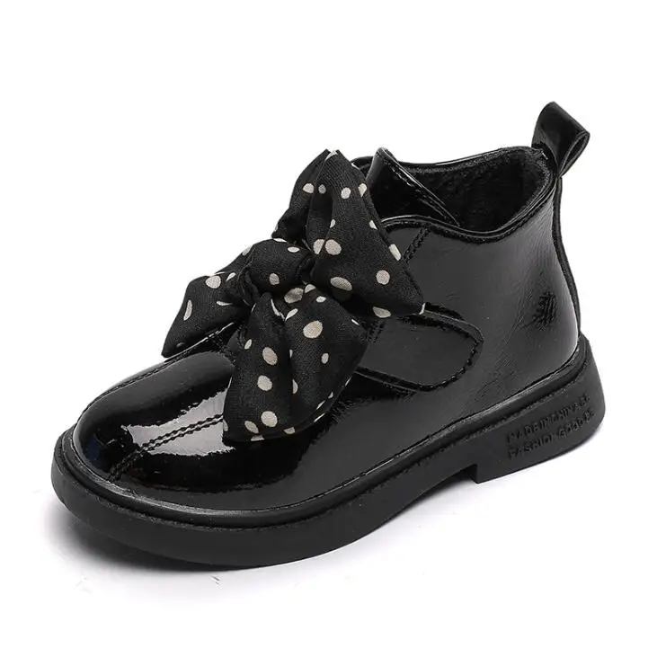 Children Bow Boots Anti-slip Baby Girls Boots Bling Ankle Sport Short Booties Casual Shoes Rubber Boots For Children Fashion