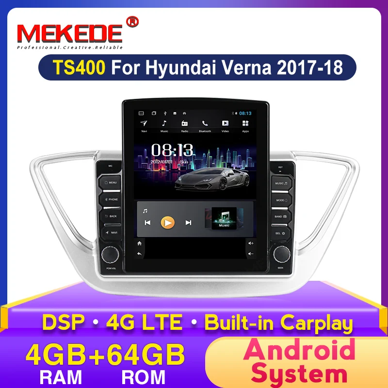 MEKEDE Android автомобильное радио для HYUNDAI Solaris 2 Verna Accent 2017 2018 2019 2020 Мультимедиа Стерео