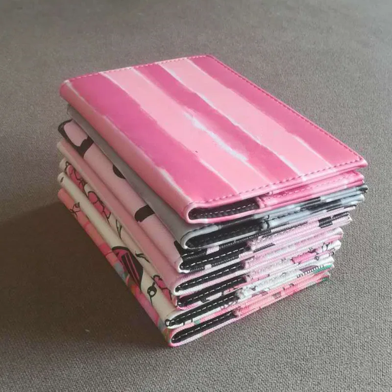 Card-Case Passport-Cover Pink Credit Id-Organizer Women Stripe