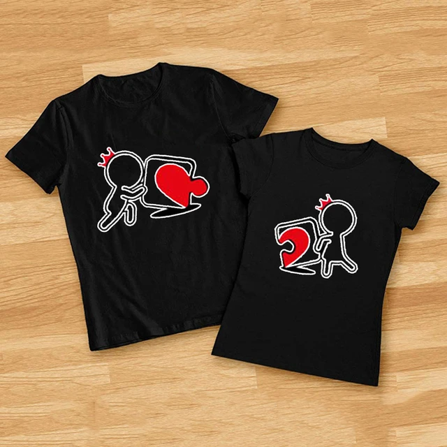Camisetas de manga para novio y ropa de mujer para el Día de San Valentín, 2021 _ - AliExpress Mobile