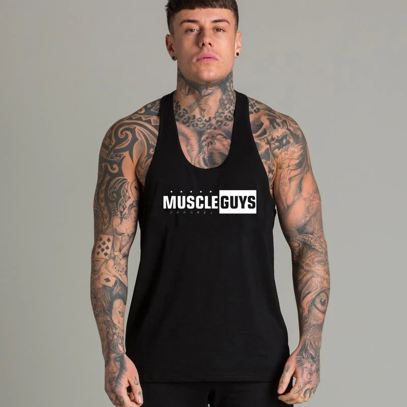 Бренд Just gym, одежда для бодибилдинга, Стрингер, толстовка, майка, Мужская Облегающая рубашка, фитнес, футболка с капюшоном, хлопок, буквы, летние топы - Цвет: black1