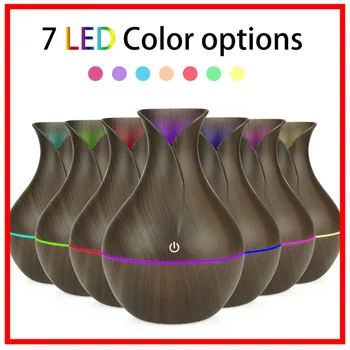 

Christmas Gift Electric humidifier aroma oil diffuser ultrasonic wood air humidifier USB cool mist maker lights for home office