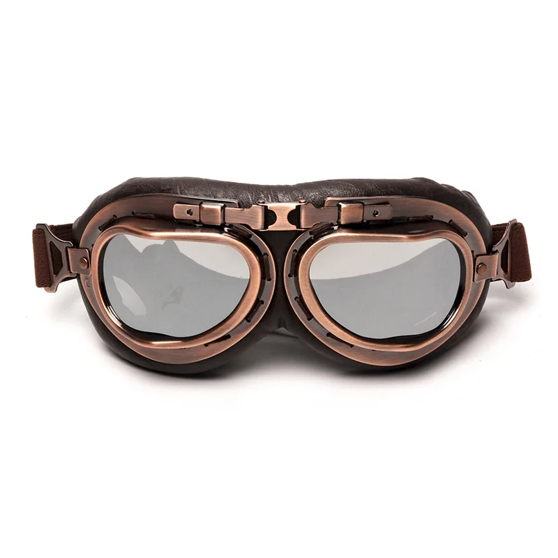 Lens Sliver Triclicks Ретро мотоциклетные очки ветрозащитные очки Пилот винтажные мотоциклетные очки Классические для Harley Steampunk Bril - Цвет: Lens Sliver