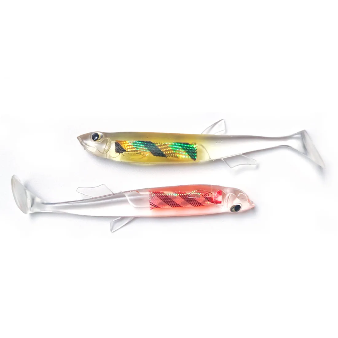 5 Esche Soft Plastic 5 Pollici – Occhi 3D Coda Split – Pesca A Nuoto (Swimbait) Per Acqua Dolce E Salata