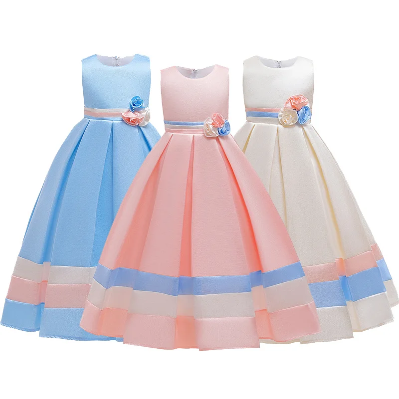 

Kids Bridesmaid Flower Girls Wedding Dresses For Party Dress Summer Children Clothes Girls Princess Dress For Girls 5-14 Year